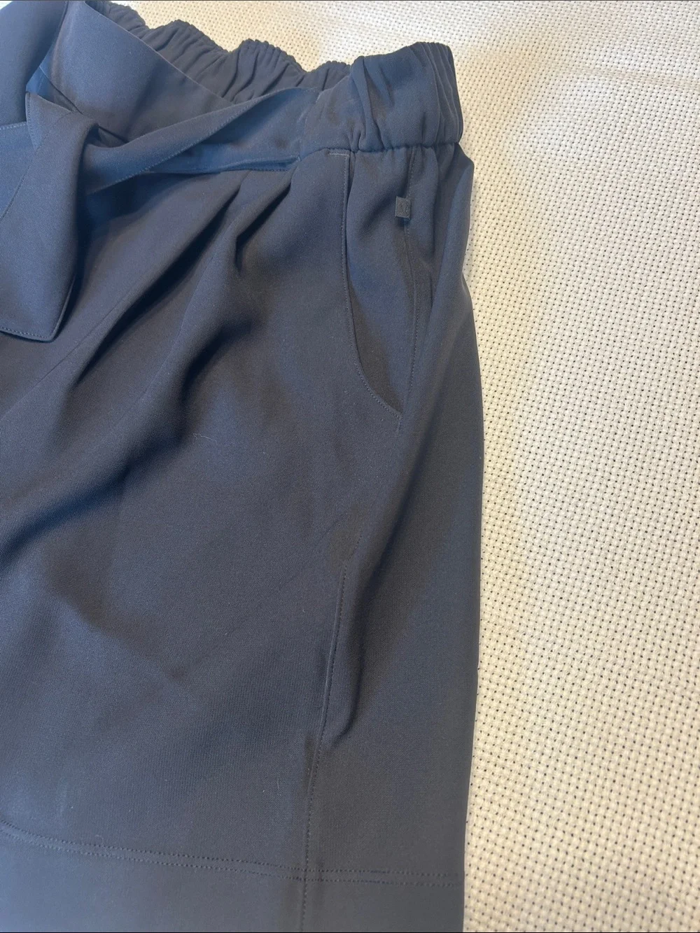 lululemon athletica Black High-Waist Tie-Front Shorts